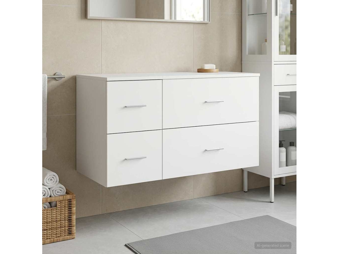 Vidaxl Conjunto De Móveis Para Banheiro 2 Unid. Branco