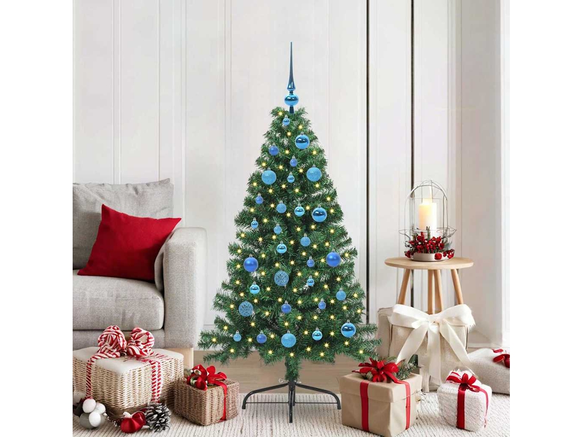 Vidaxl Árvore De Natal Artificial Pré-iluminada Verde 150 Cm Pvc