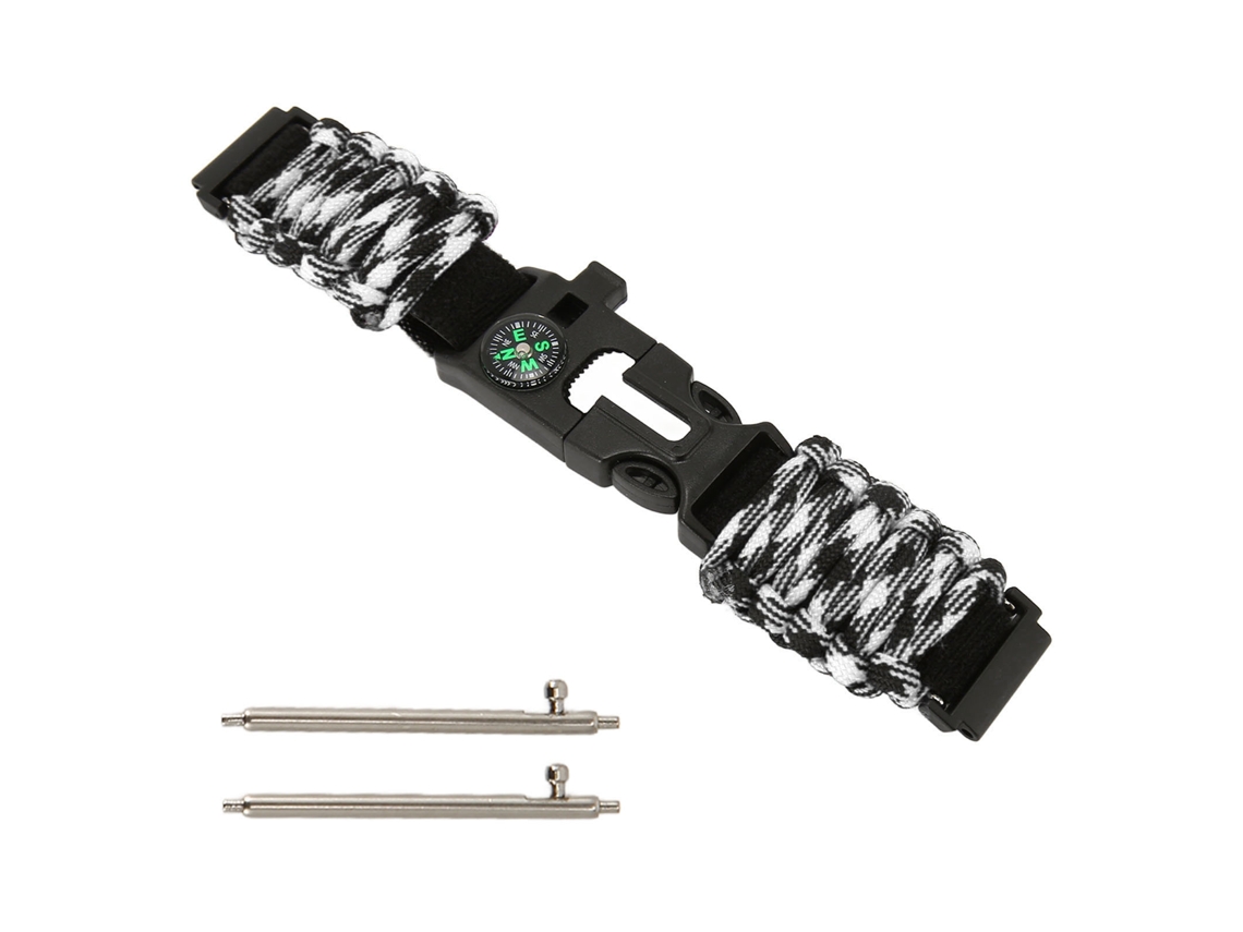 Pulseira de Paracord 6 em 1, Pulseira de Relógio e Iniciador de Fogo