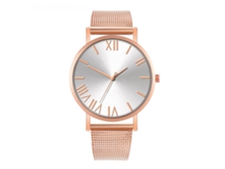Reloj De Cuarzo De Pareja Con Correa De Malla Estilo Casual (blanco Oro Rosa)
