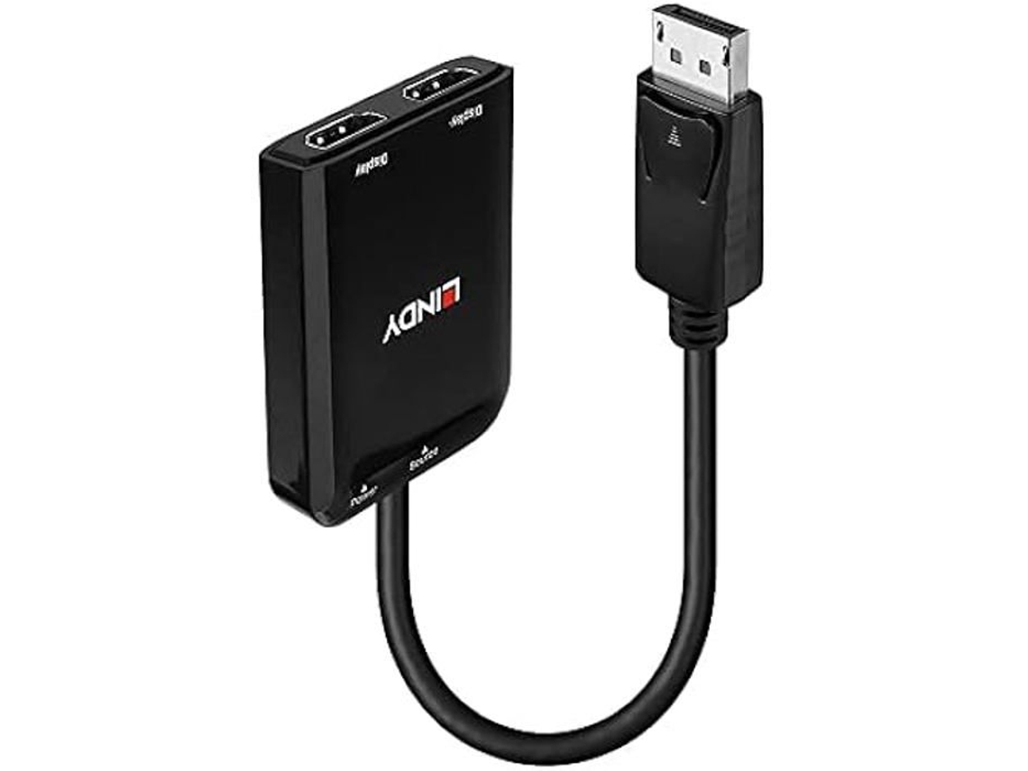 Hub Displayport Para 2 Portas Hdmi Lindy Adaptador 2 X 4k 30 Hz Compatível Com Amd/nvidia/intel Preto Slowmoose