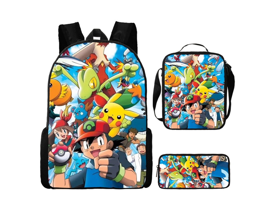 Conjunto De Mochila Infantil De Três Peças Com Estampa De Fada: Mochila + Mochila De Viagem Diagonal + Estojo, Modelo 6