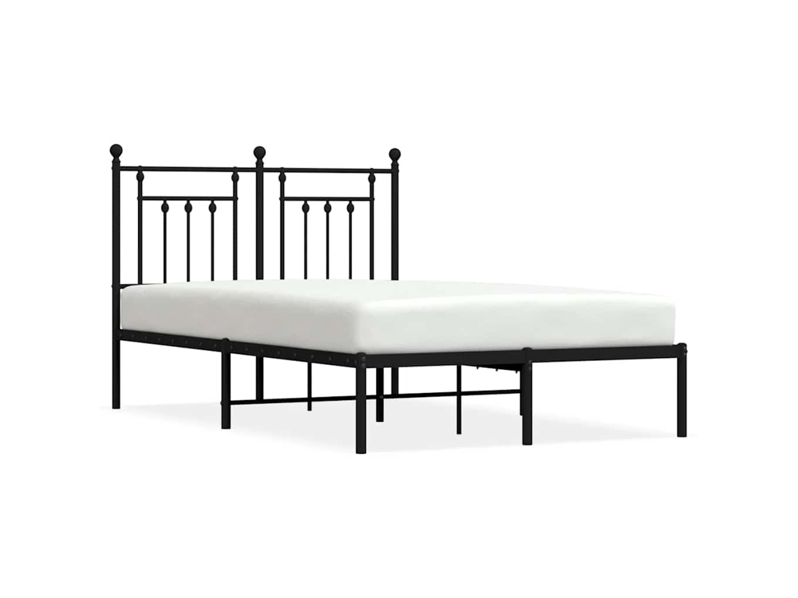 Bed Frame, Bed Frames Vidaxl Preto Aço (135 X 190 Cm)