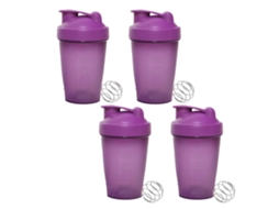 Ferramenta 4Pcs Protein Powder Shaker Cup Milkshake Plastic Cup-Roxo Pacote com 4 Garrafa de 20 Onças Bolas Batedor Arame Incl UISAVE