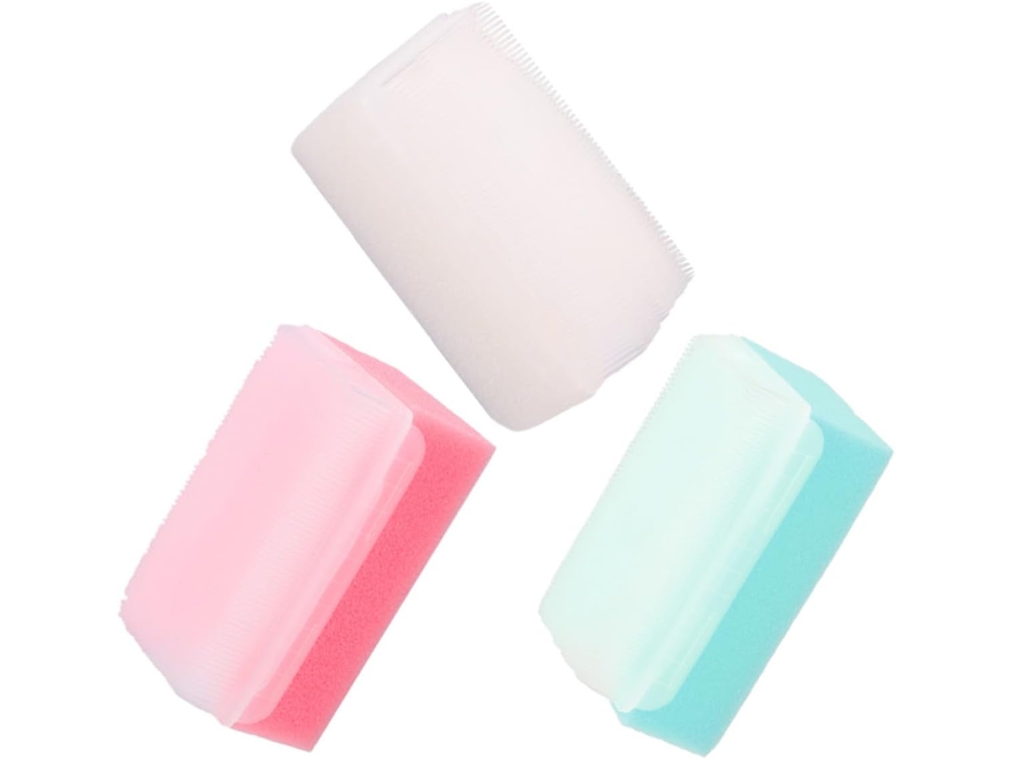 Conjunto De 3 Peças Esponjas Banho, Shampoo E Escovas De Massagem Para A Cabeça