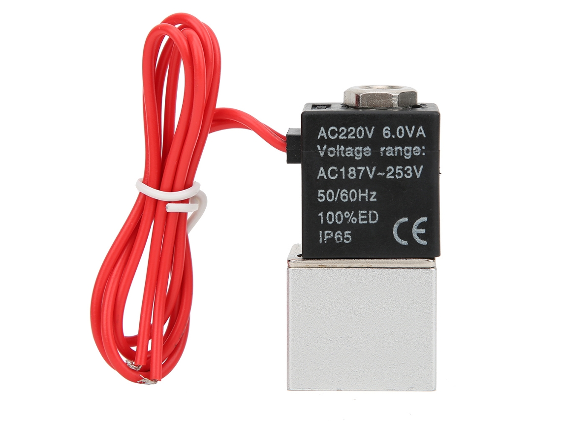 Válvula Solenoide De Ação Direta 220vac Corpo Alumínio Ip65 Para Água Ar Óleo G1/8in