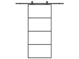 Sliding Door, Sliding Doors Vidaxl Preto Vidro (90 X 205 Cm (183 Cm Sliding Rail))