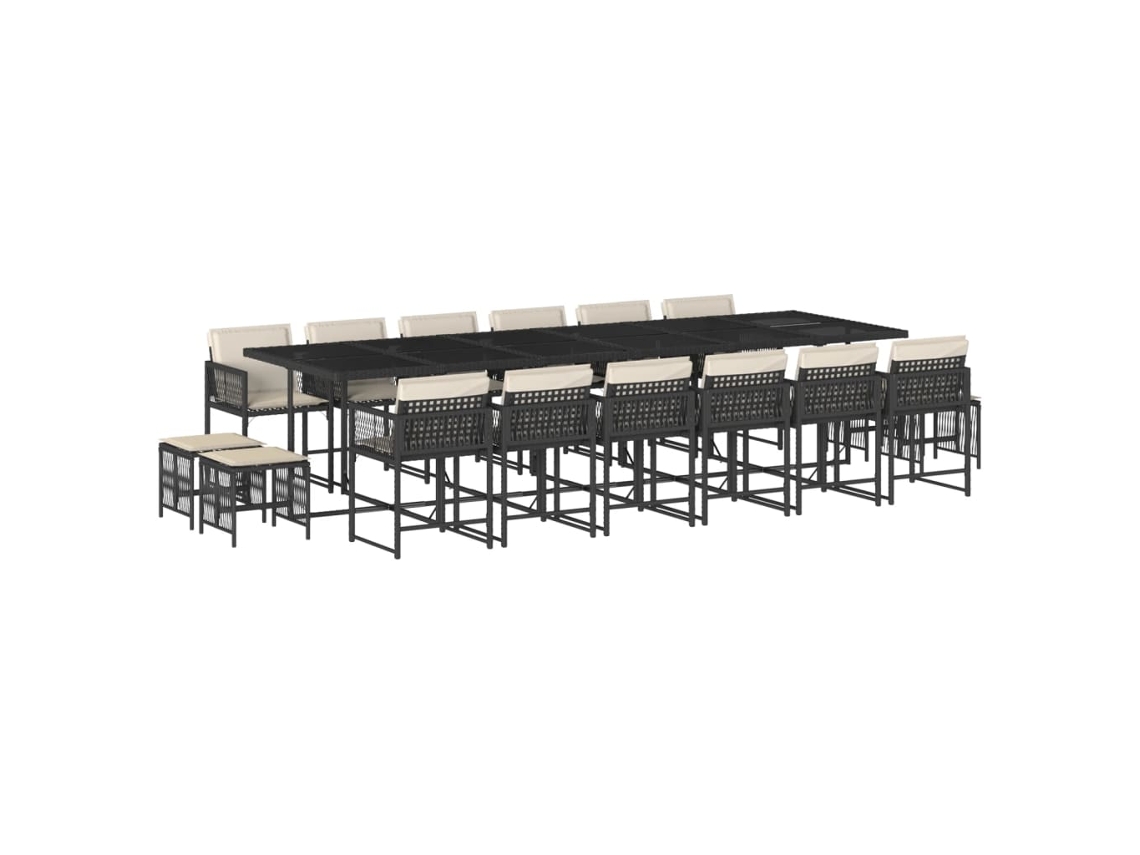 Garden Dining Set, Garden Dining Sets Vidaxl Preto Rattan / Vime (n/a)