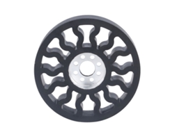 Roda De Substituição Para Robô Industrial Com Cubo De Alumínio E Pneu De Borracha Silicone 96mm