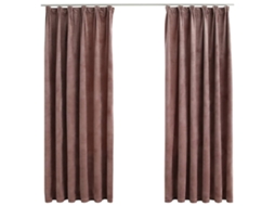 Maison Exclusive - Cortinas Blackout C/ Ganchos 2 Pcs 140x175cm Veludo Rosa Antigo