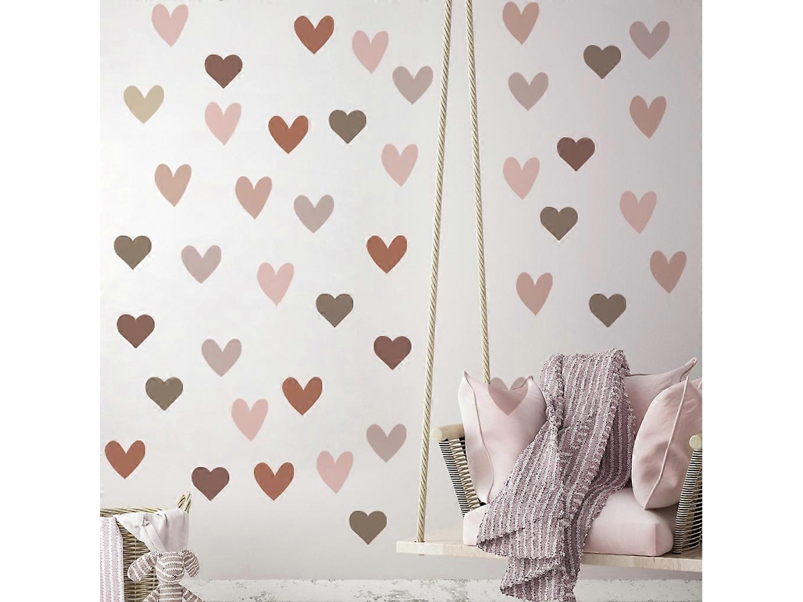 Omni adesivos de Parede Coração Decorativos para Dormitório e Sala Decoração Diy 2 Peças