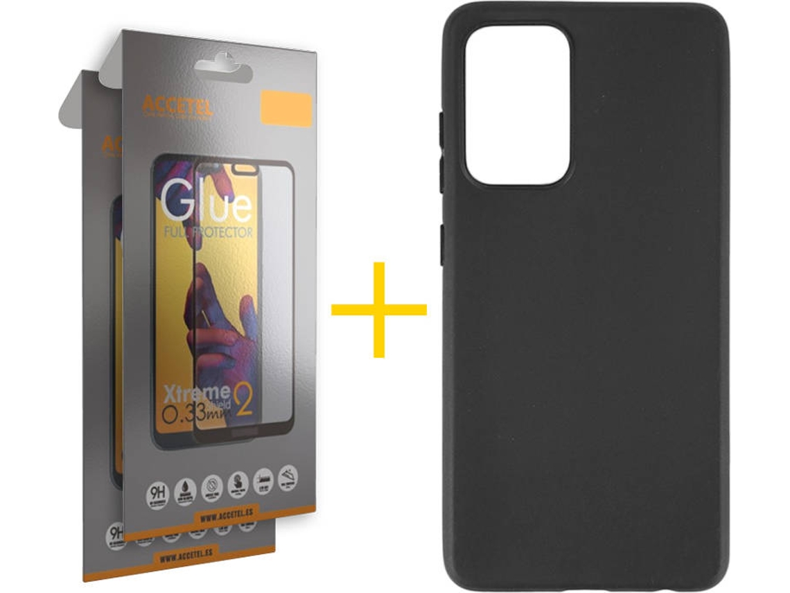 Kit Capa e 2 Películas Samsung Galaxy A52s ACCETEL Full Preto