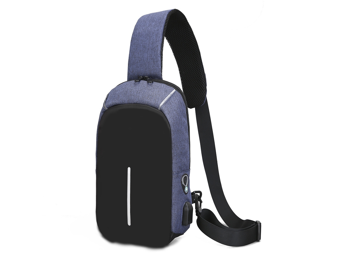 Crossbody Sling Backpack Sling Bag Viagem Caminhadas Peito Mochila Daypack Azul