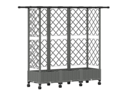 Conjunto 1 Canteiro De Jardim Elevado Vidaxl Cinzento-claro Polipropileno (164 X 40 X 127 Cm)