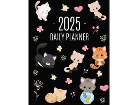 Livro Cats Daily Planner 2025 Make 2025 a Meowy Year! Cute Kitten Year Organizer January-December de Happy Oak Tree Press (Inglês)