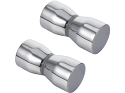 Homsfou Conjunto De 2-puxadores Duplos Em Liga Alumínio Para Portas Box Vidro, Prata, Estilo Moderno E Redondo