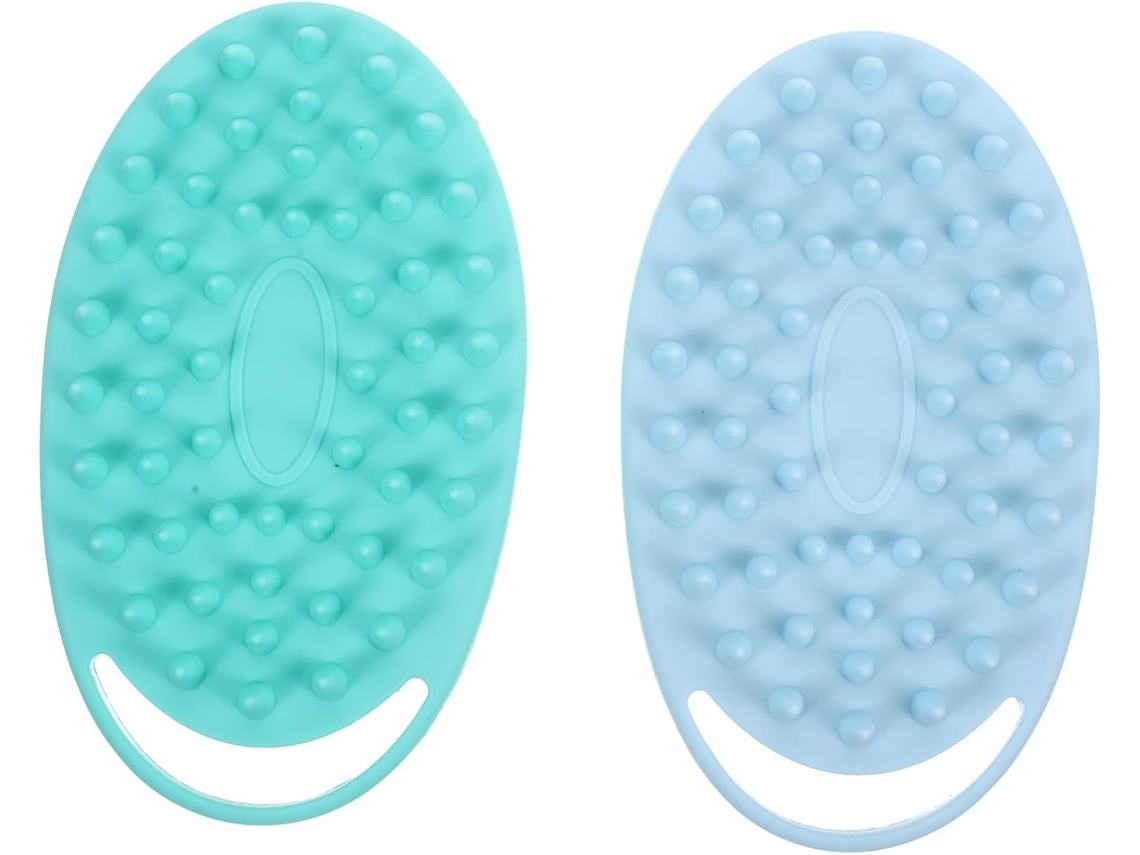 Conjunto De 2 Escovas Esfoliantes Corporais Silicone, Escova De Lavagem Dupla Face Com Função Massagem E Cabelo Para