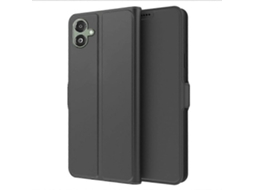 Capa Tkdaddy Para Samsung Galaxy A07 4g À Prova De Choque Tpu Com Revestimento Interno De Couro E Compartimento Para Cartão, Preta