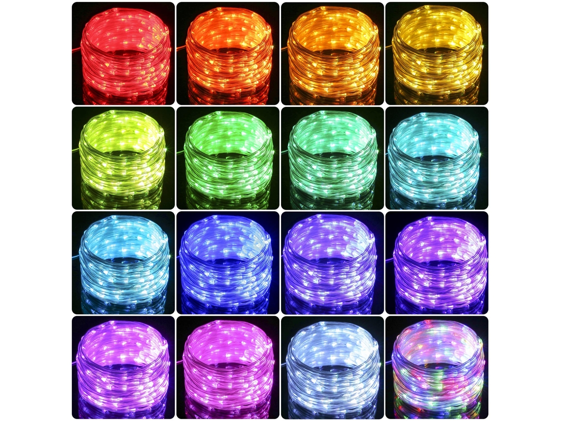Luzes de Corda Tomshine 23m 200 LEDs 13 Monocromáticas 8 Modos IP65