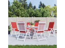Vidaxl Almofadões Para Cadeiras Altas De Jardim 6 Pcs Tecido Vermelho