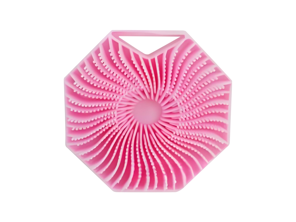 Esfregón Corporal De Silicona Para Exfoliar Y Masajear Con Mango Antideslizante Portátil Cepillo Corporal Para Hogar Y Viaje Rosa