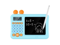 Calculadora Para Niños Com Bloco De Notas E Tableta De Escrita: Soma, Subtração, Multiplicação E Divisão - Azul