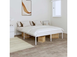 Vidaxl Estrutura de Cama 140x190 Cm Metal Branco