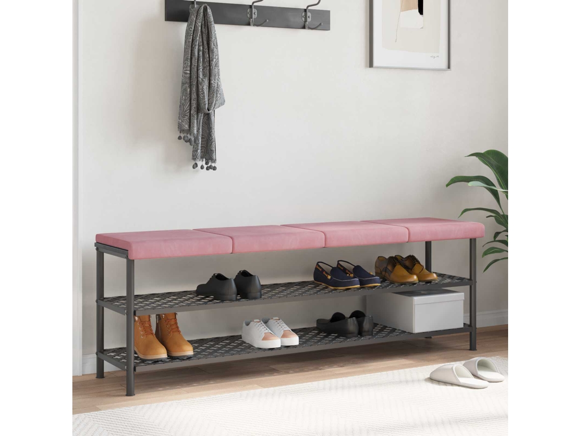 Vidaxl Almofada De Banco 4 Unid. Veludo Rosa Profundidade 35 Cm