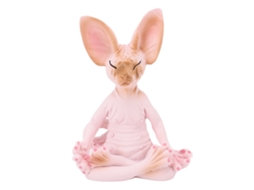 Estátua De Gato Meditando Figura Colecionável Para Lar Escritório Sala De Yoga