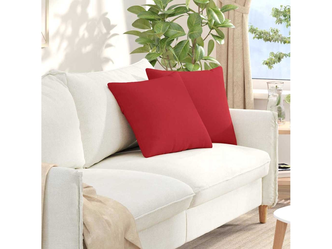 Vidaxl Travesseiros De Sofá 2 Pcs Vermelho 45 X 45 Cm Tecido