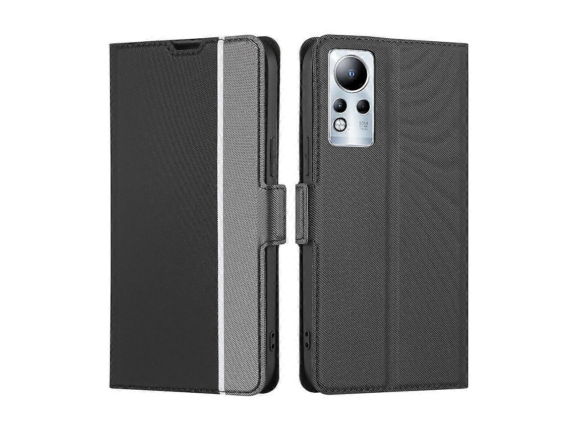 Capa De Couro Com Textura Sarjada E Fivela Lateral Para Infinix Note 11