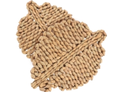 Conjunto De 2 Peças De Porta Copos Trançados Em Junco Natural, Isolantes Térmicos E Protetores De Mesa Com Base Antiderr Gokoco