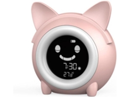 Adorável Despertador Felino Para Crianças – Luz Suave Noturna, Auxiliar No Sono, Função De Despertador, Alarme Duplo