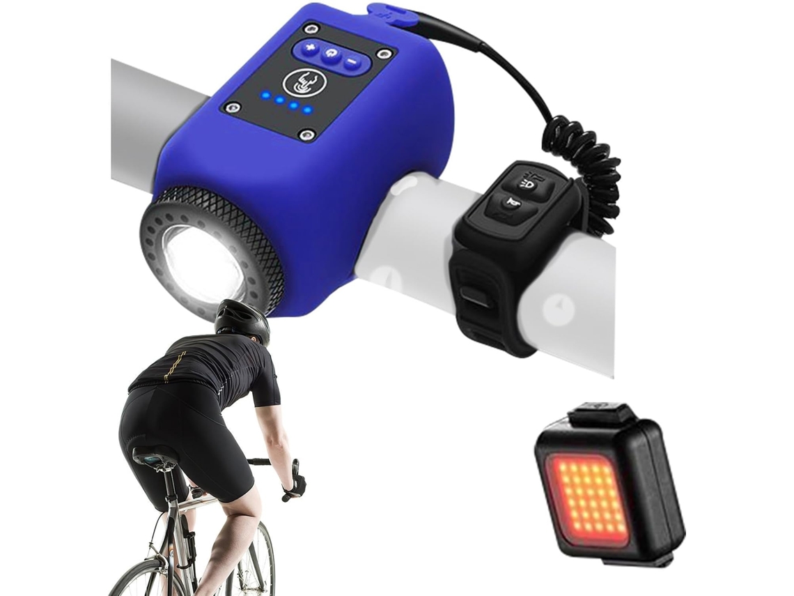 Lanterna De Bicicleta Com Buzina, 120 Db, À Prova D'água E Ângulo