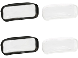Estojo Transparente De Pvc Para Lápis E Cosméticos, Kit De 4 Peças (2 Pretos E 2 Brancos), Bolsa Organizadora E Para