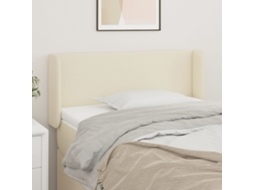 Vidaxl Cabeceira De Cama C/ Abas Couro Artificial 83x16x78/88 Cm Creme