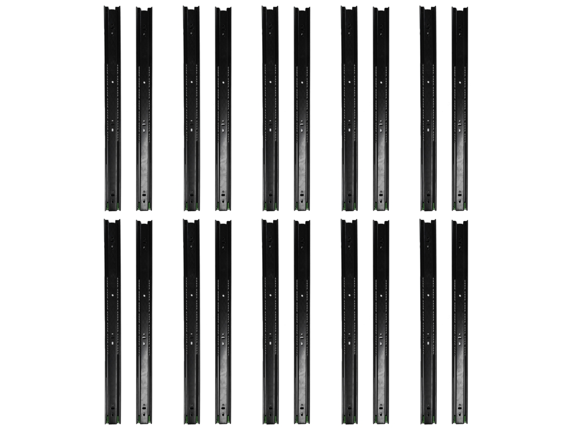 Trilhos de gaveta com 3 compartimentos (10 pares por pacote, resistentes)