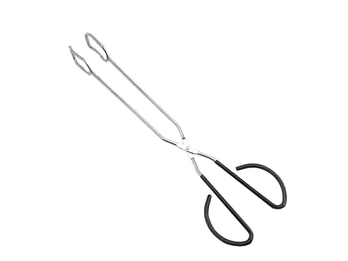 Pinça De Tesoura Extra Longa De 40 Cm Em Aço Inoxidável Preto Para Churrasco