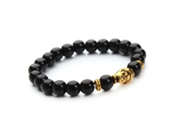 Pulseira De Ágata Preta Moda Charm