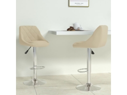 Vidaxl Bancos De Bar 2 Pcs Veludo Creme
