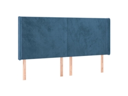 Cabeceira de cama VIDAXL Azul Veludo (163x16x118/128 cm)