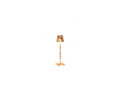 Candeeiro de Mesa Poldina Pro Micro Red Red Led Gold Leaf Craquelè Recarregável e Regulável ZAFFERANO