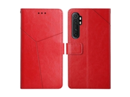 Capa De Couro Com Costura Em Y E Design Flip Horizontal Para Xiaomi Mi Note 10 Lite