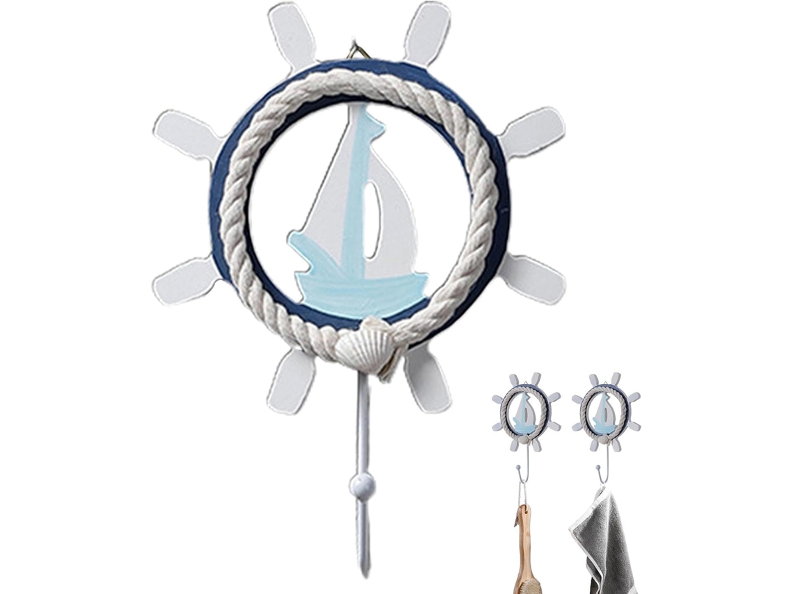 Ganchos De Parede Rústicos Com Tema Náutico E Mediterrâneo, Decorativos Para Casa.