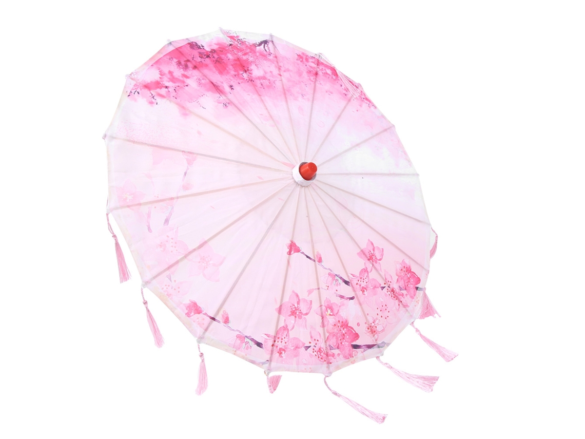 Laxiscreed Guarda-chuva De Seda Com Franja Para Fotos E Cosplay Na Cor Rosa