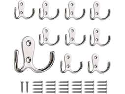 Conjunto De 10 Ganchos Duplos De Metal Para Pendurar Casacos E Outros Itens De Armazenamento