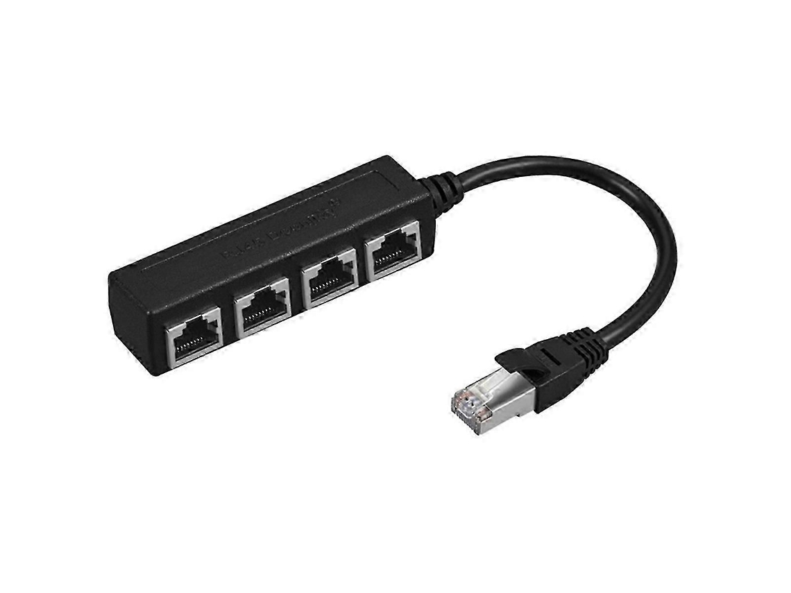 Adaptador De Cabo De Rede Divisor Ethernet Rj45 De 1 Para 4, Compatível Com Extensão De Rede Lan. Aquaforge