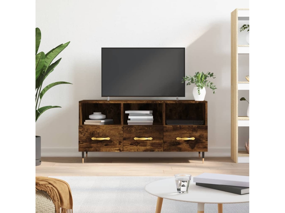 Vidaxl Móvel De Tv 102x36x50 Cm Derivados De Madeira Carvalho Fumado