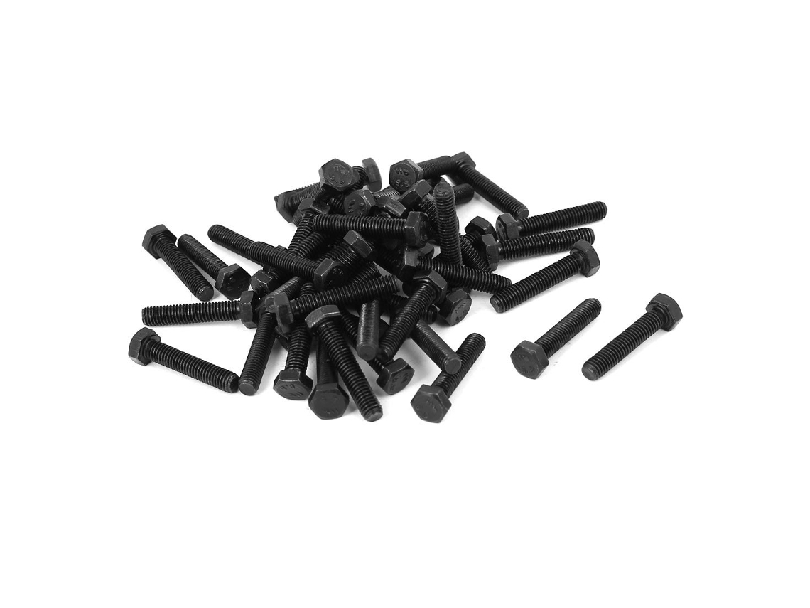 Parafuso Sextavado Metálico M5x25mm Classe 8.8 com Rosca Completa, Pacote 50 Unidades CHABERLU