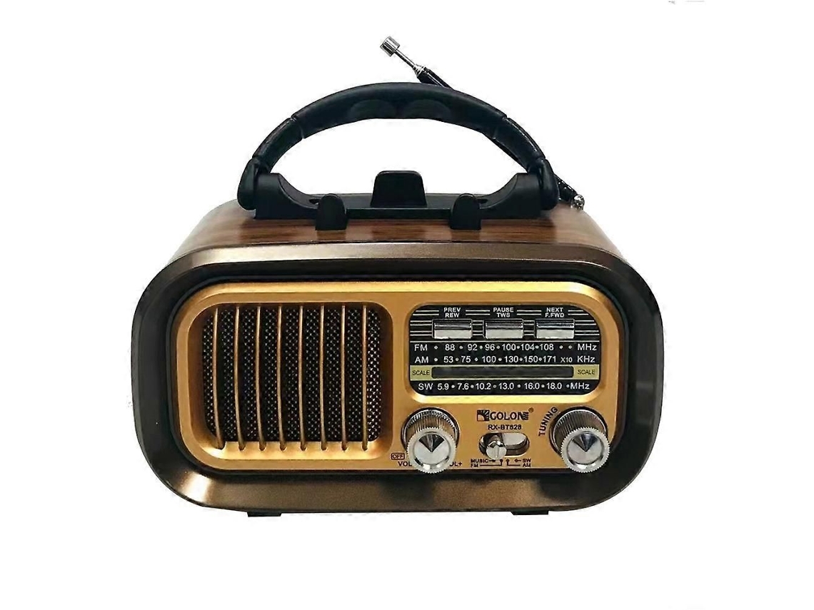 Rádio Portátil Retrô Fm/am/sw De Banda Completa